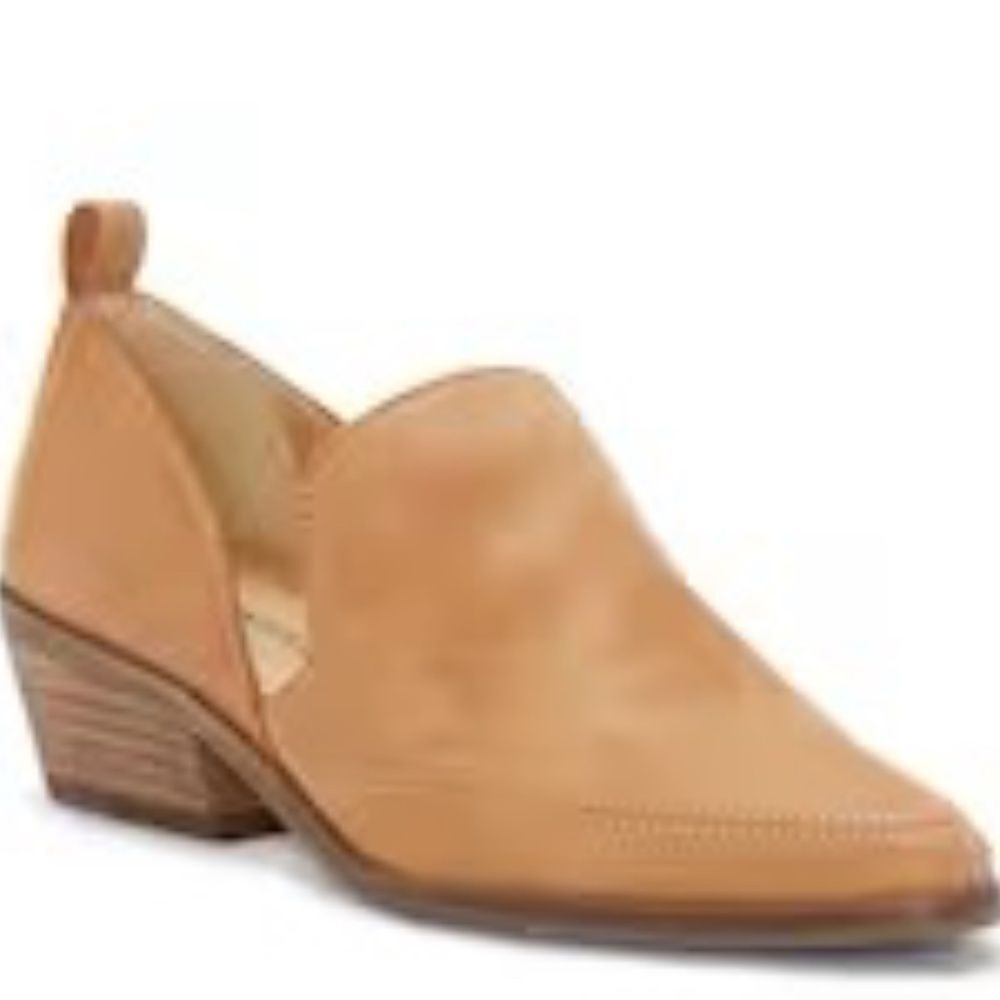 Lucky Brand‎ Mahzan Tan Leather Side Slit Pointed Toe Loafers Sz 8